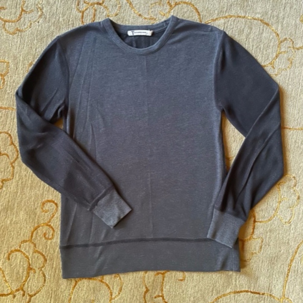 T Alexander Wang Women's Slim Fit Lightweight Charcoal Grey Sweatshirt Sx. XS